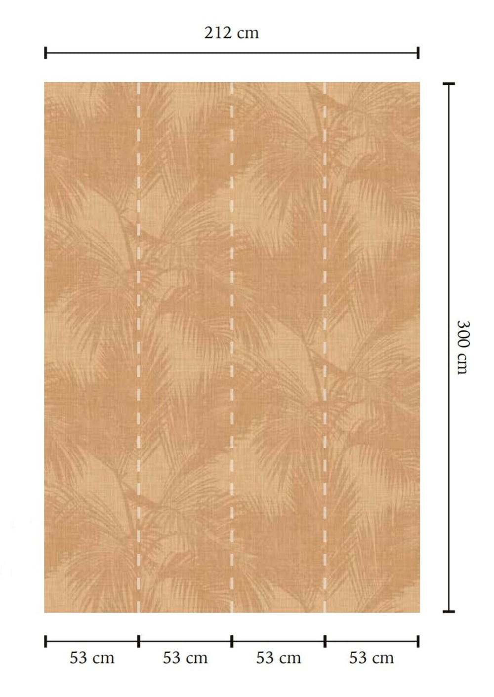 Brandy & White Oak Silhouetted Palm Trees  Wallpaper RM9058