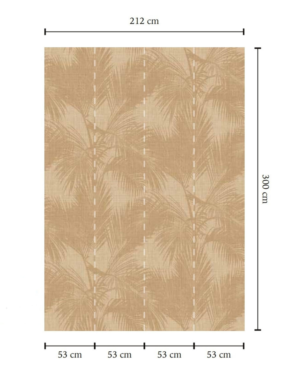 Golden Ecru & Dallas Brown Silhouetted Palm Trees  Wallpaper RM9059