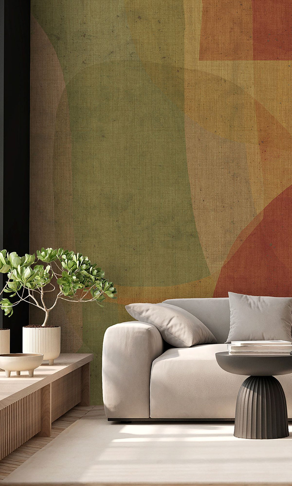 Artemis & Rock Spray Abstract Geometric Watercolor Wallpaper RM9062