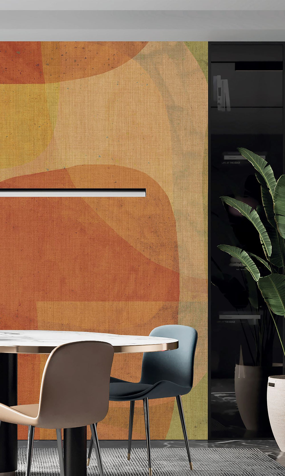 Artemis & Rock Spray Abstract Geometric Watercolor Wallpaper RM9062
