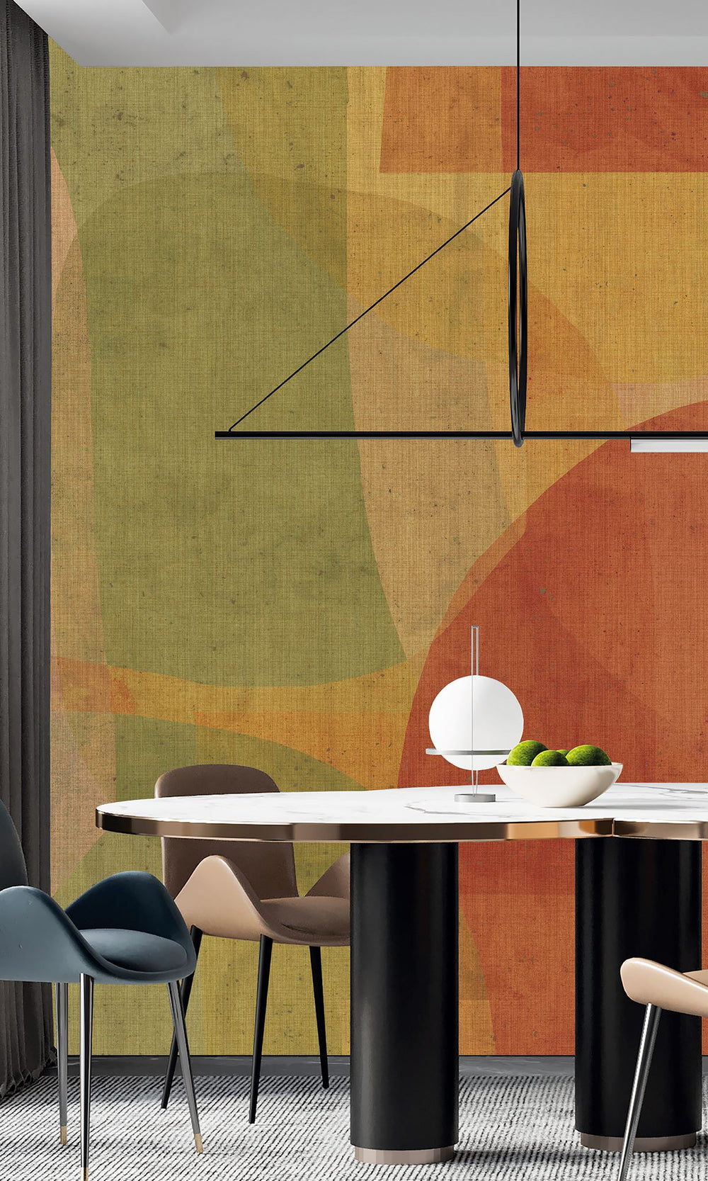 Artemis & Rock Spray Abstract Geometric Watercolor Wallpaper RM9062