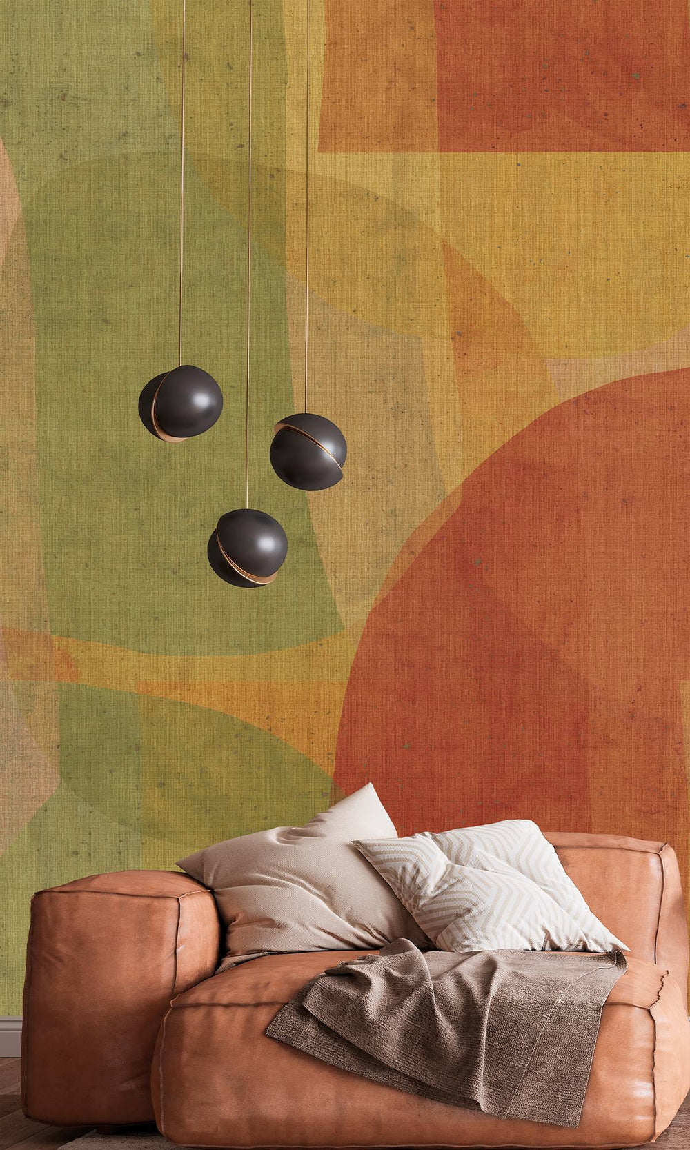 Artemis & Rock Spray Abstract Geometric Watercolor Wallpaper RM9062