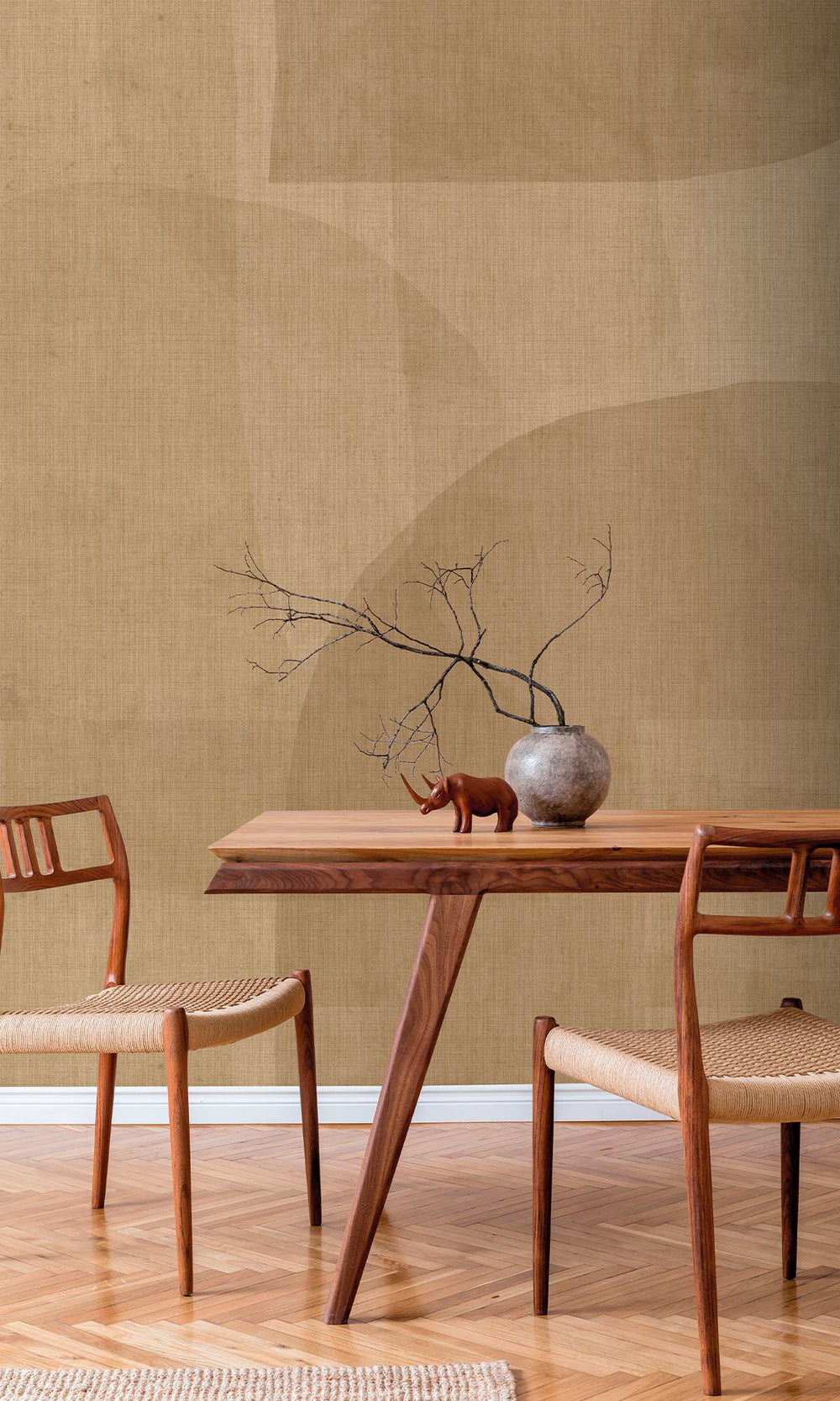 Latte & Dijon Abstract Geometric Watercolor Wallpaper RM9063
