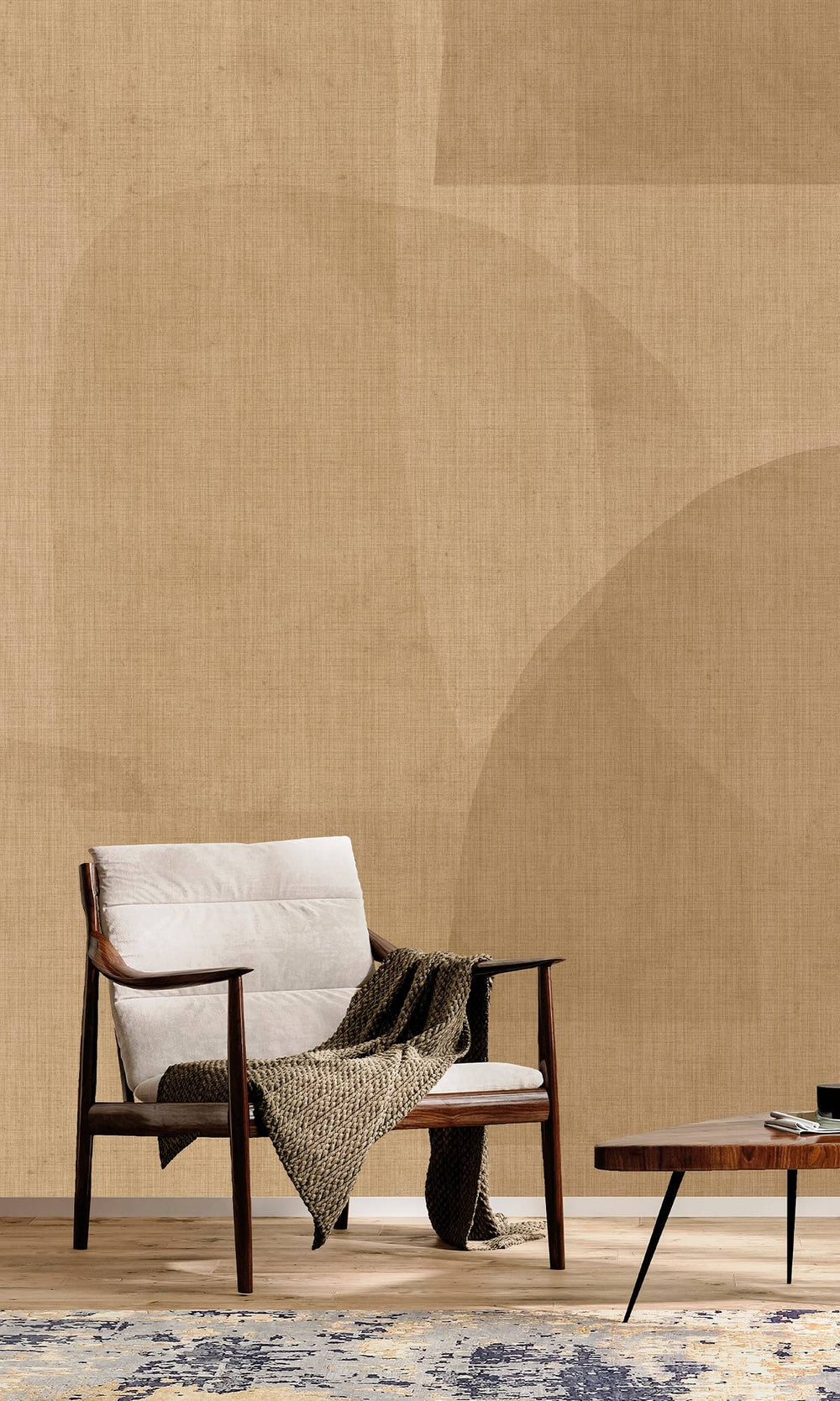 Latte & Dijon Abstract Geometric Watercolor Wallpaper RM9063