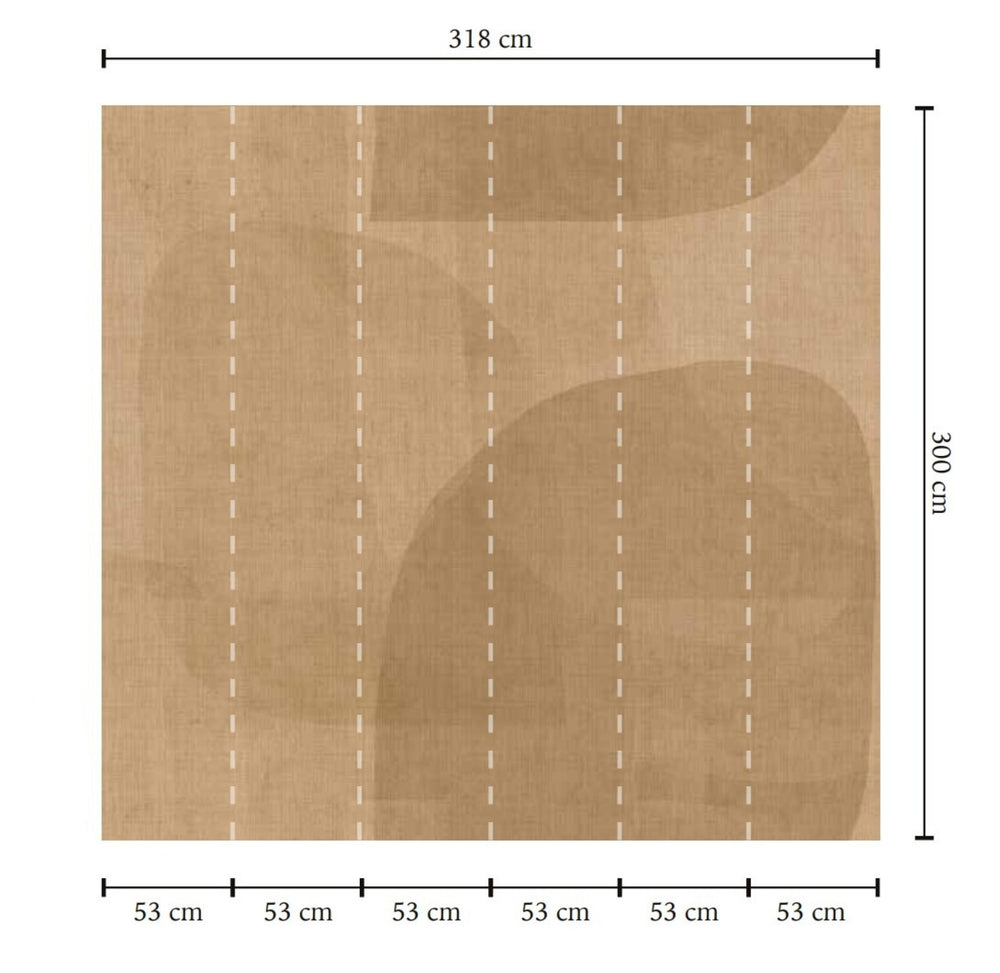 Latte & Dijon Abstract Geometric Watercolor Wallpaper RM9063
