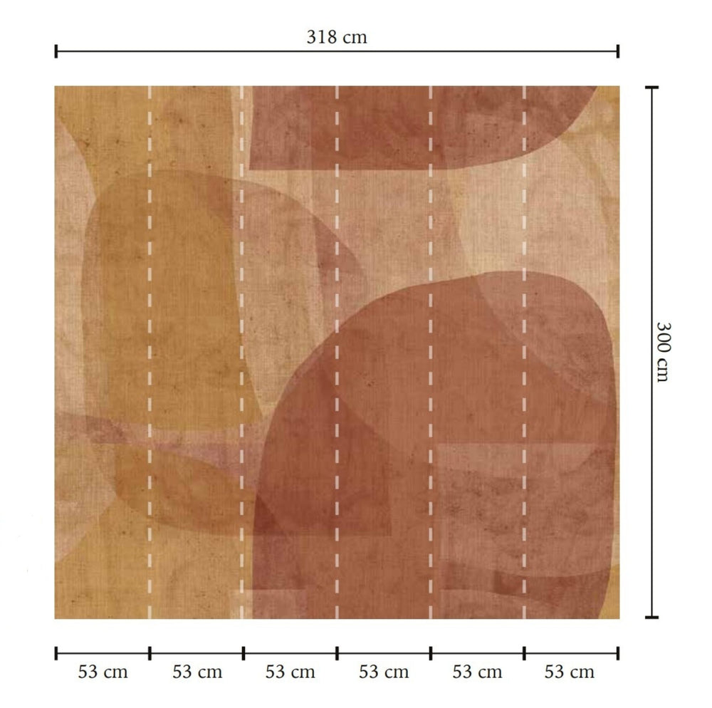 Ruskin Red and African Sand Abstract Geometric Watercolor Wallpaper RM9064
