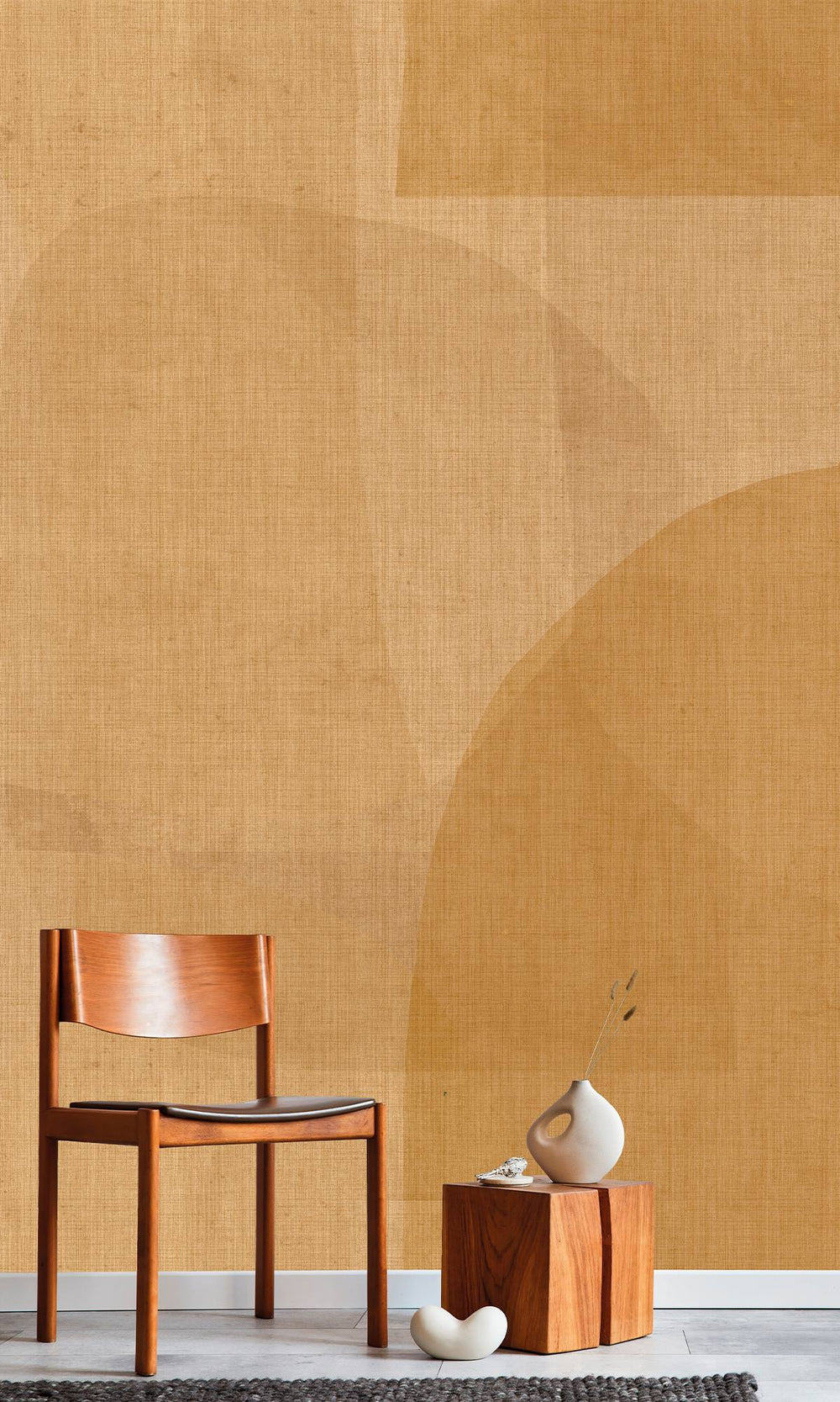 Antiquarian Gold & Butterscotch Abstract Geometric Watercolor Wallpaper RM9065