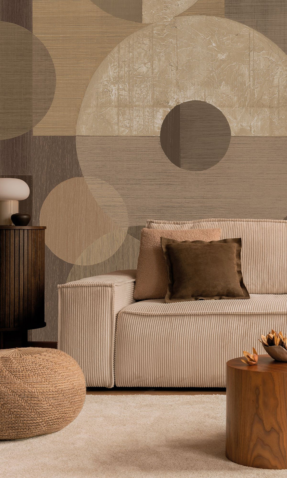 Baton & Bistre Brown Geometric Faux Wood Collage Wallpaper RM9066