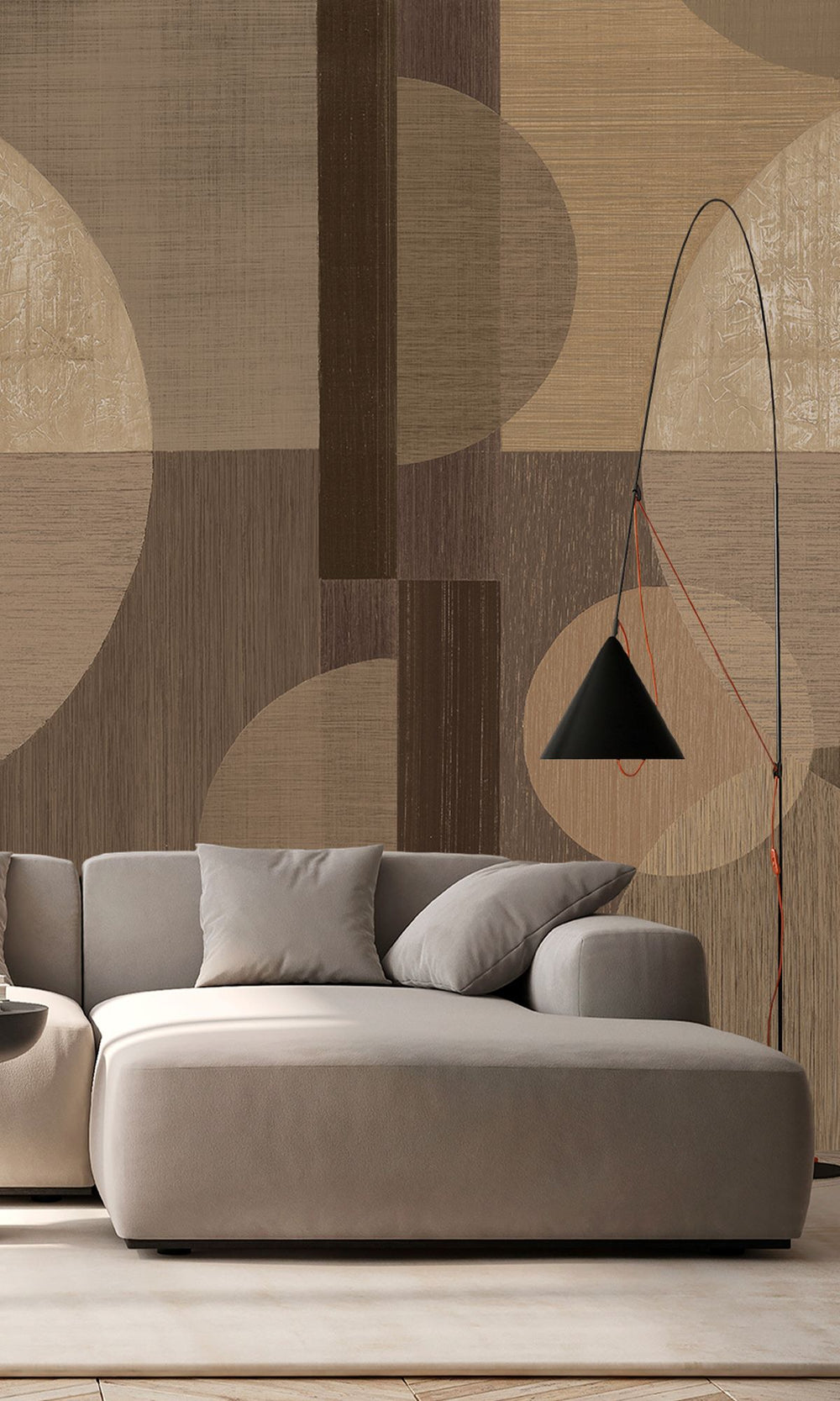 Baton & Bistre Brown Geometric Faux Wood Collage Wallpaper RM9066
