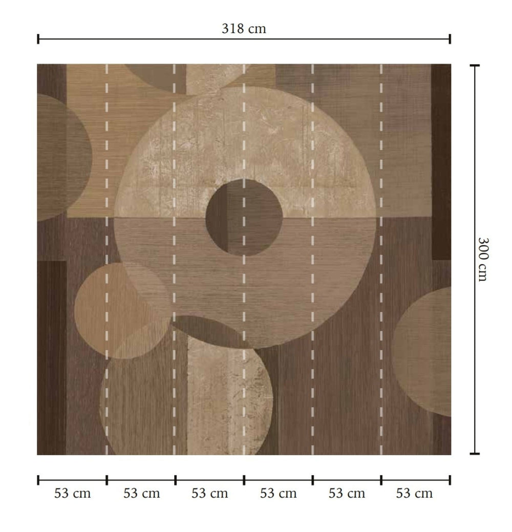 Baton & Bistre Brown Geometric Faux Wood Collage Wallpaper RM9066
