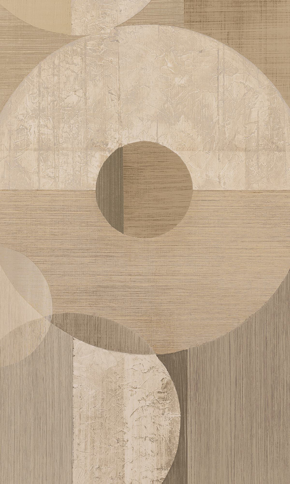 Wise Owl & Nightingale Geometric Faux Wood Collage Wallpaper RM9068