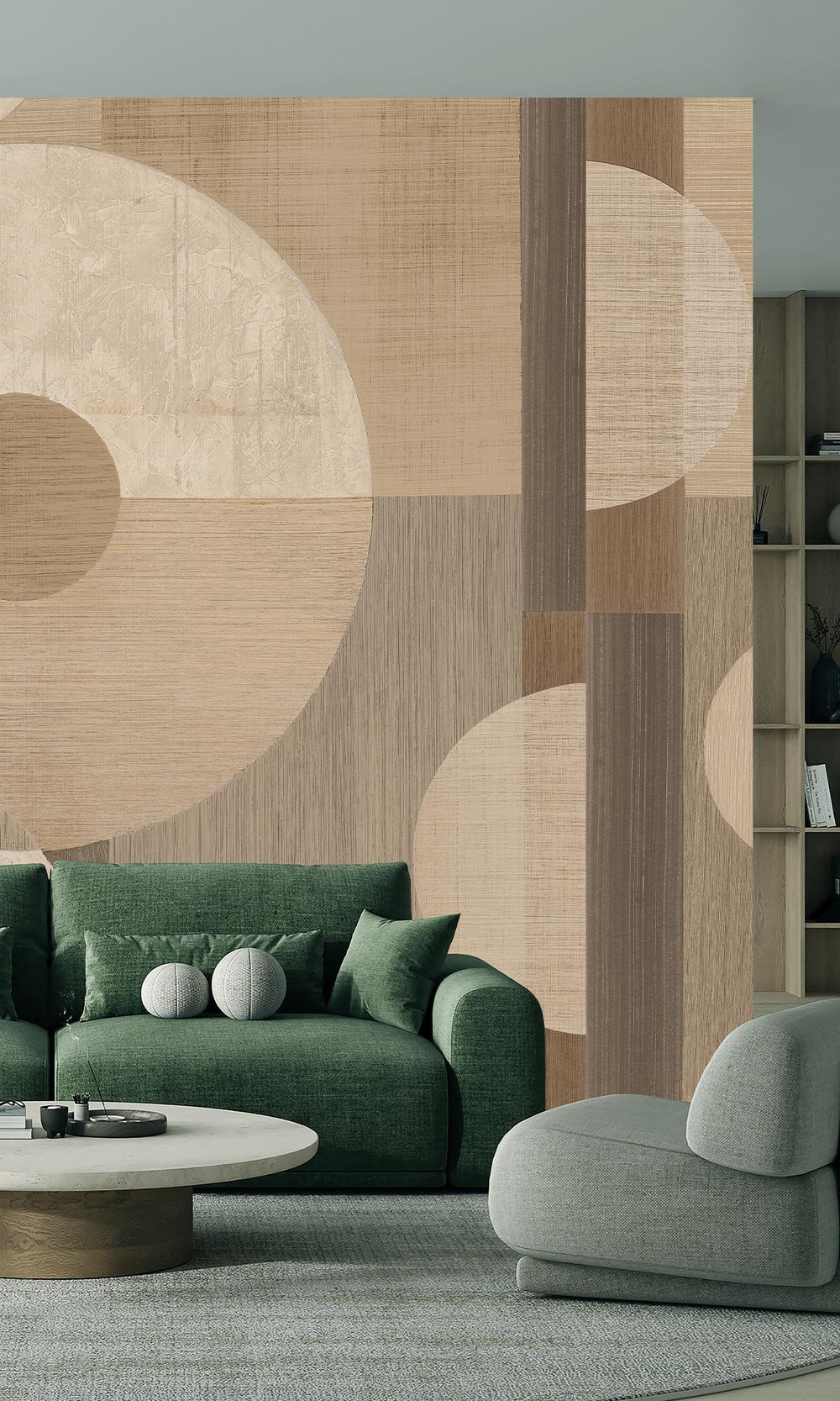 Wise Owl & Nightingale Geometric Faux Wood Collage Wallpaper RM9068