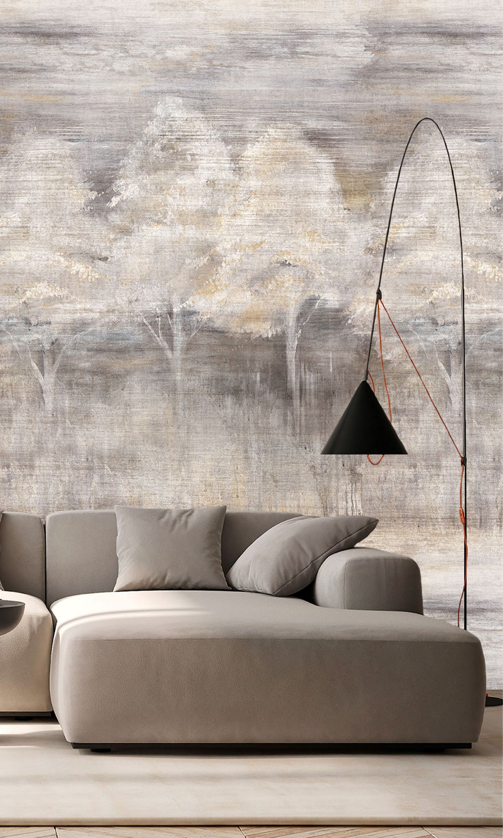 Pergament & Grey Chateau Screen Printed Forest Edge Wallpaper RM9071