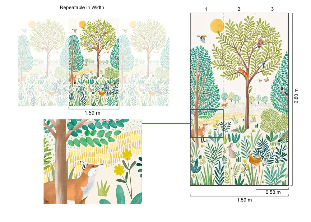 Fluorite Green Nature Scene Wallpaper RM9081