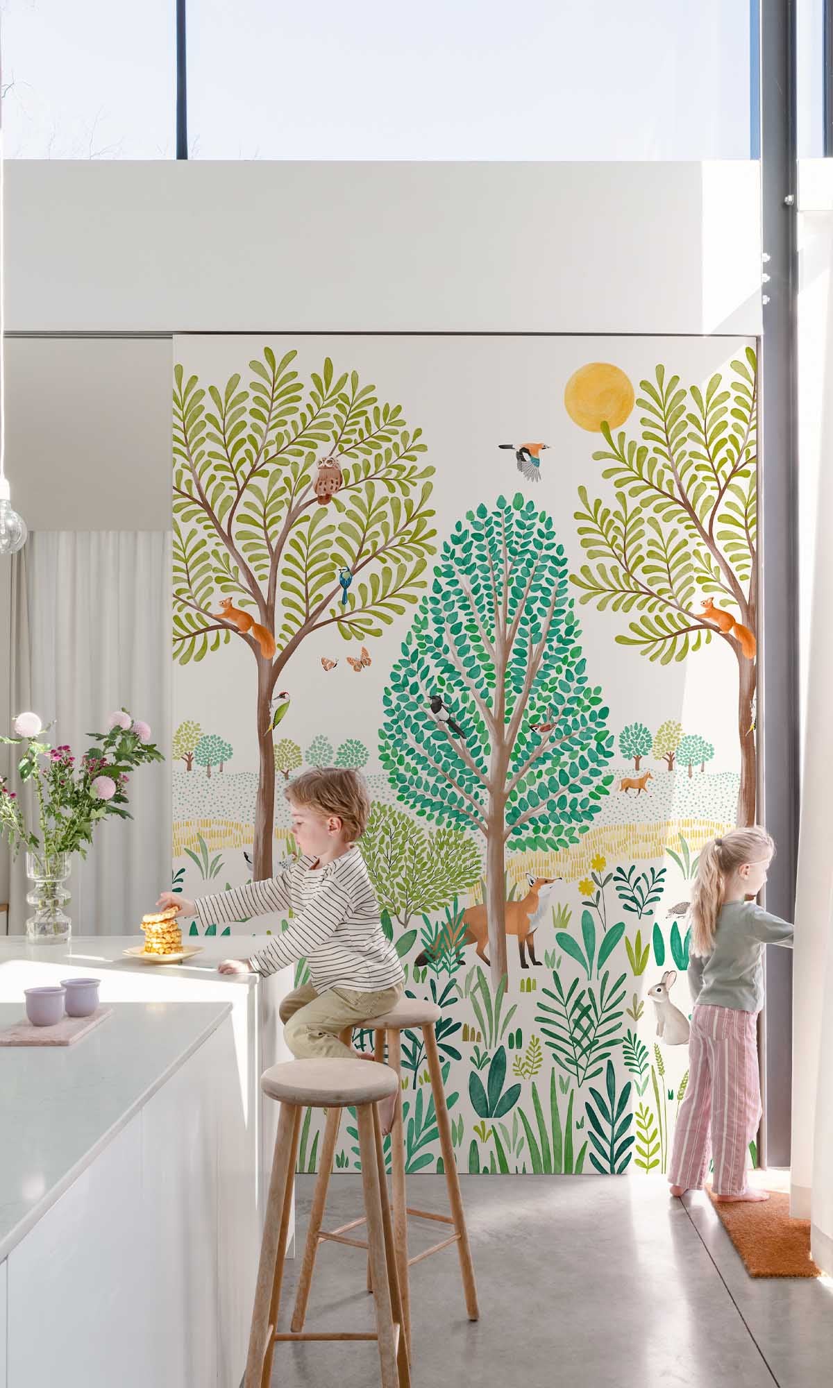 Fluorite Green Nature Scene Wallpaper RM9080