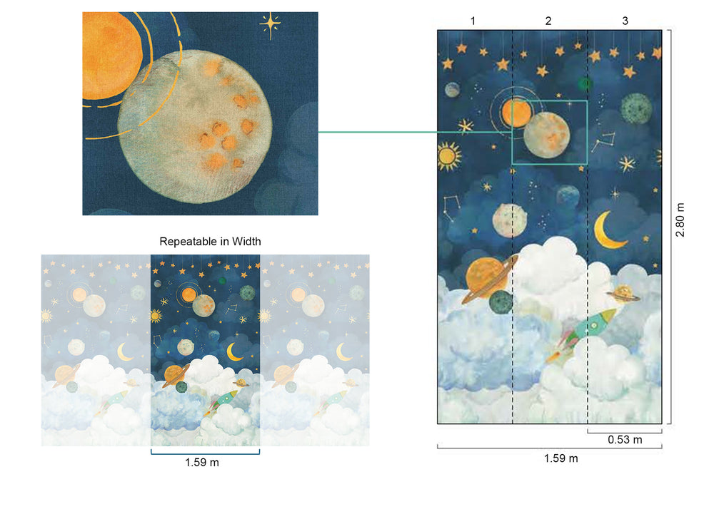 Legion Blue Starry Night Sky Wallpaper RM9082
