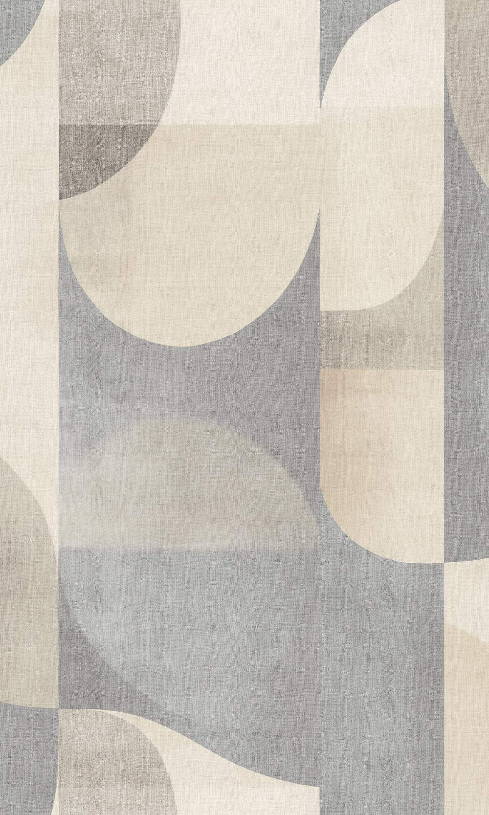 Greige Retro Geometric Abstract Residential Mural RM9084