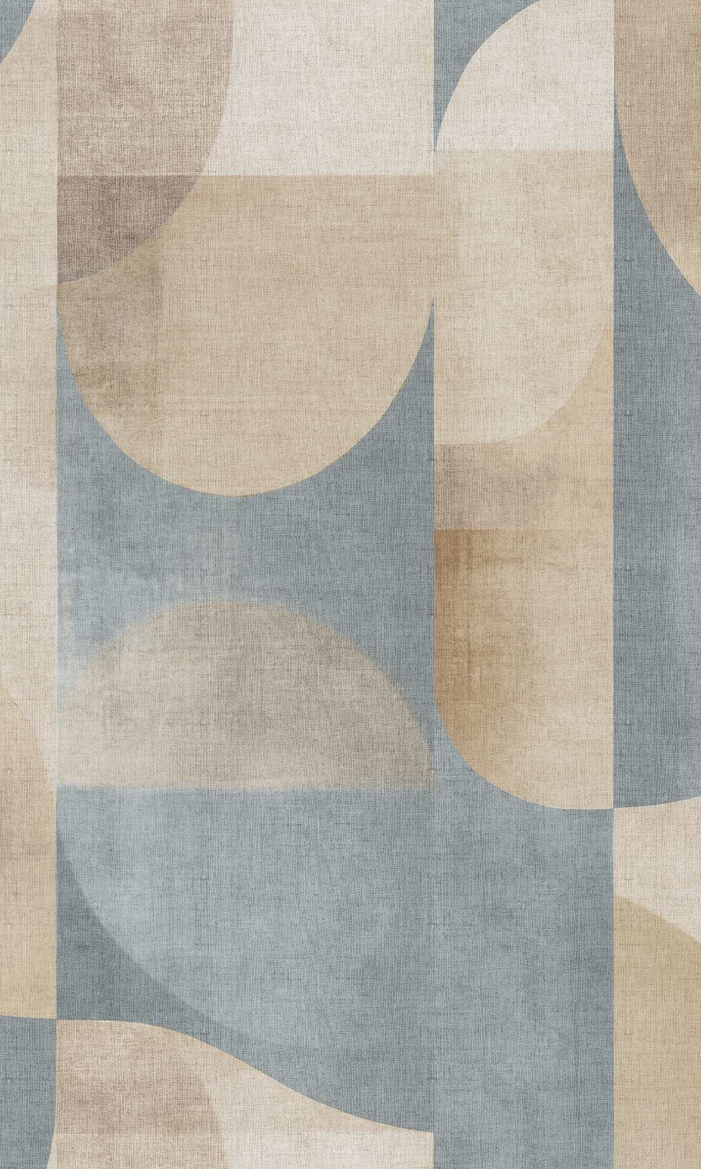 Blue Fusion Retro Geometric Abstract Residential Mural RM9085