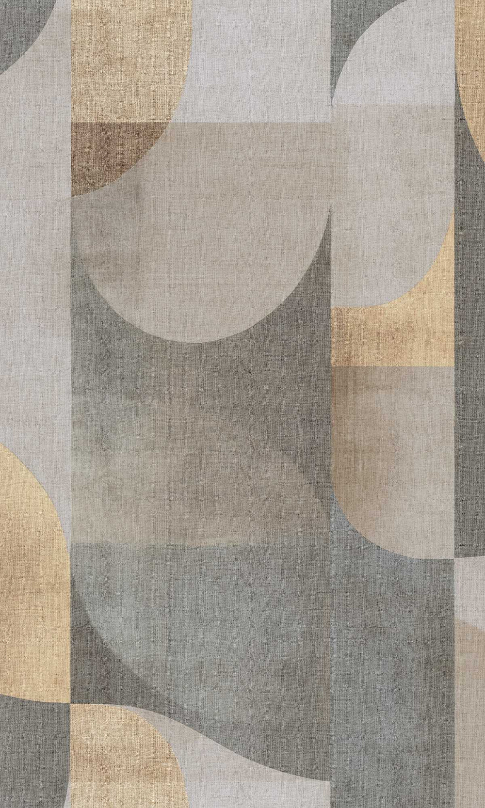 Roasted Cashew Retro Geometric Abstract Residential Mural RM9086
