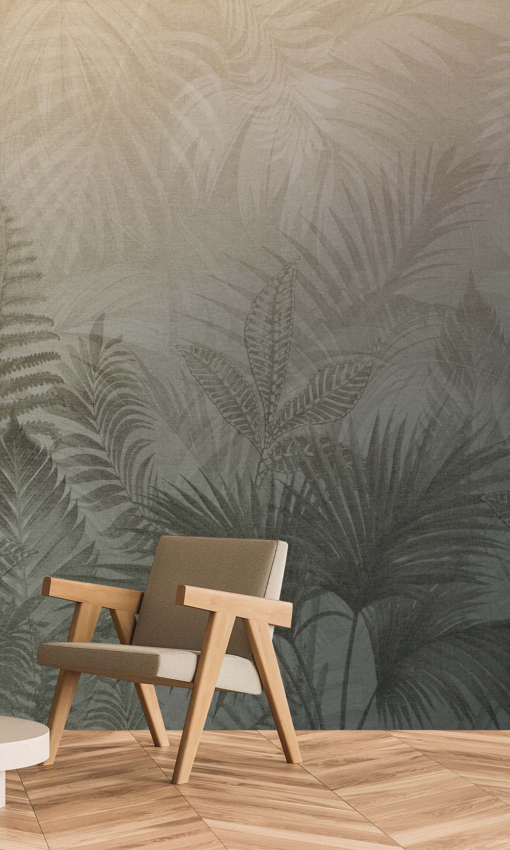 Oil Green Tropical Urban Jungle Residential Mural RM9089