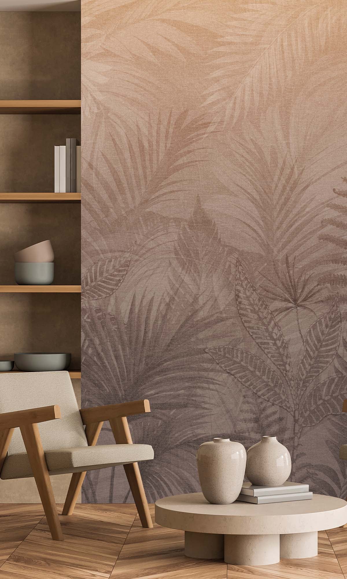 Terracotta Tropical Urban Jungle Residential Mural RM9091