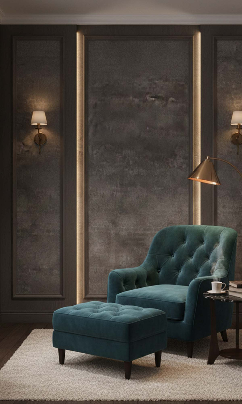 Charcoal Glazed Porcelain Residential Mural RM9099