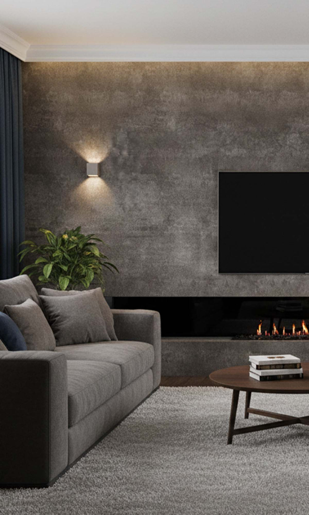 Charcoal Glazed Porcelain Residential Mural RM9099