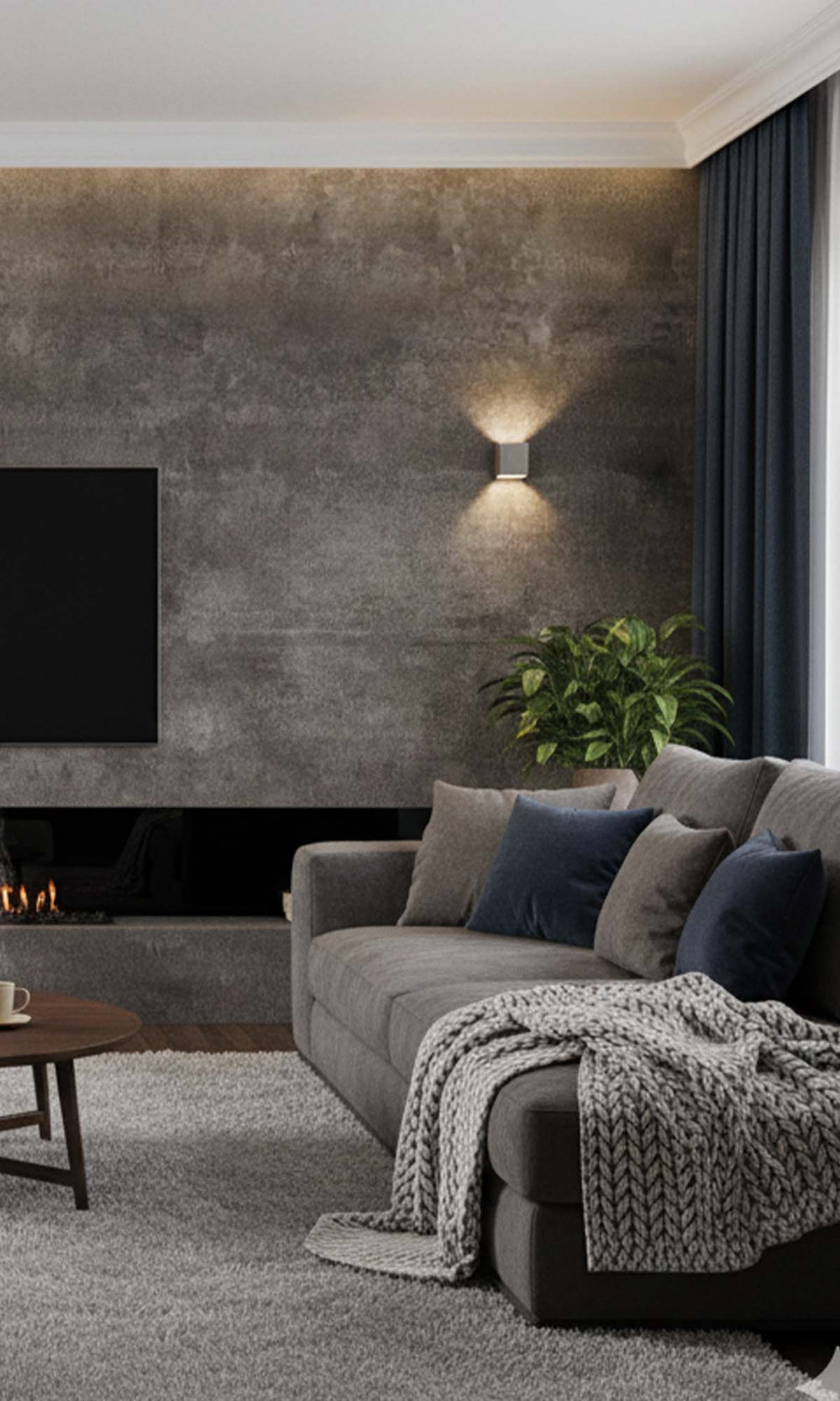 Charcoal Glazed Porcelain Residential Mural RM9099