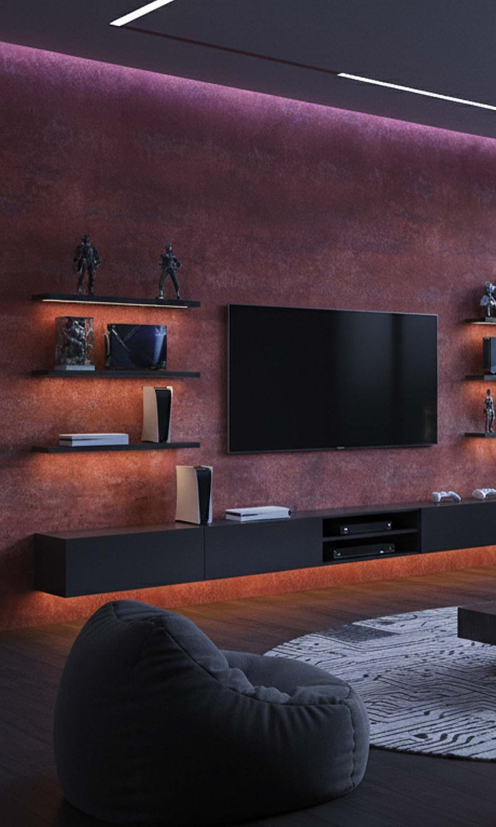 Aged Teak Glazed Porcelain Residential Mural RM9100