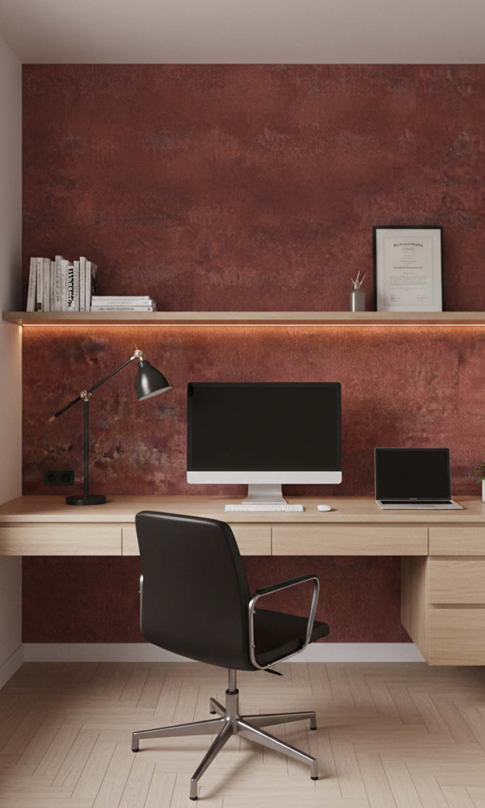 Aged Teak Glazed Porcelain Residential Mural RM9100