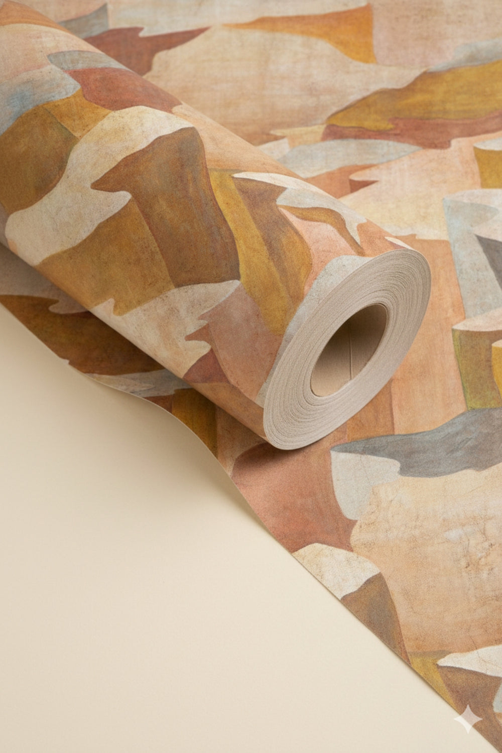 Mustard Abstract Coastlines Residential Mural RM9102