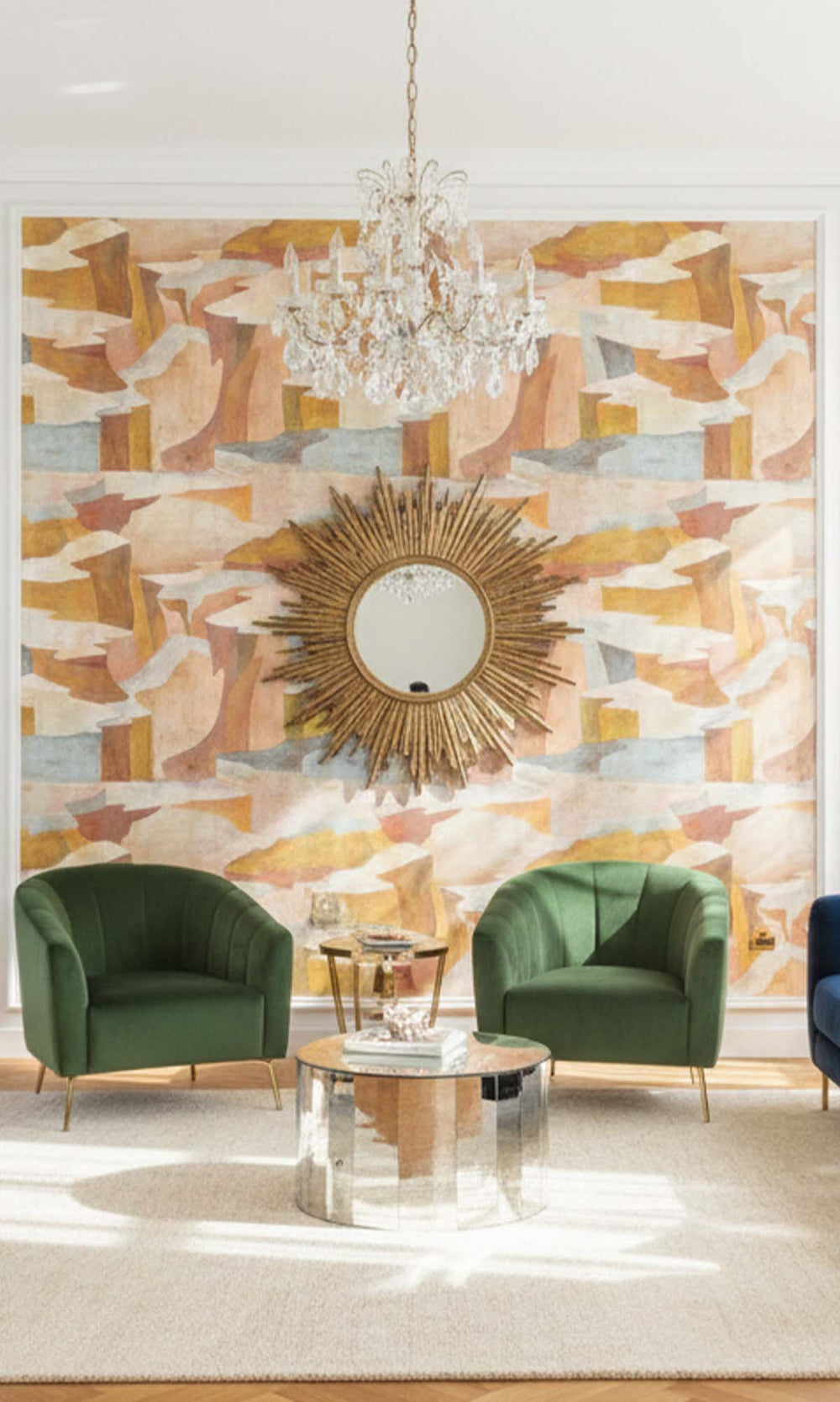 Mustard Abstract Coastlines Residential Mural RM9102