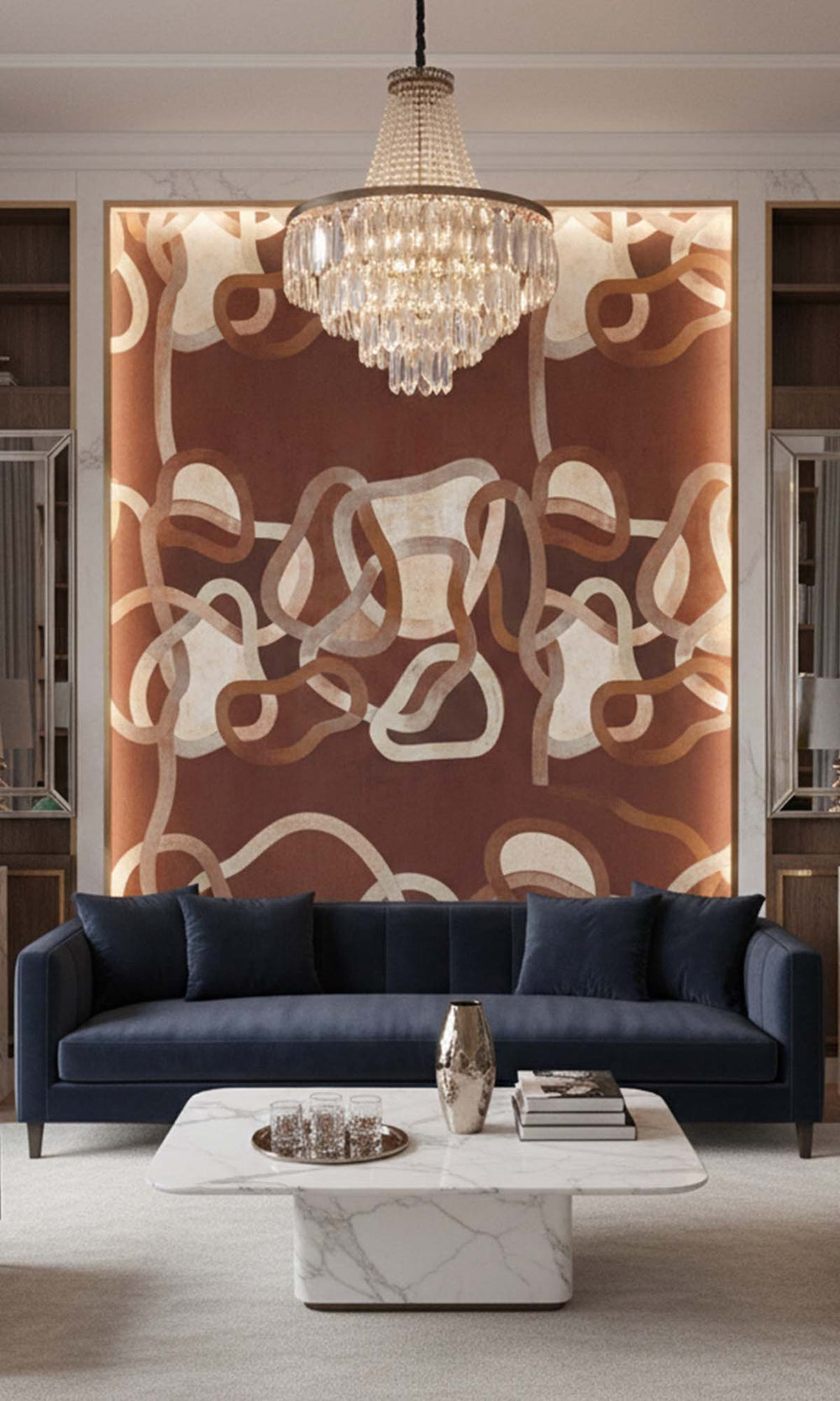 Earth  Geometric Abstract Residential Mural RM9105