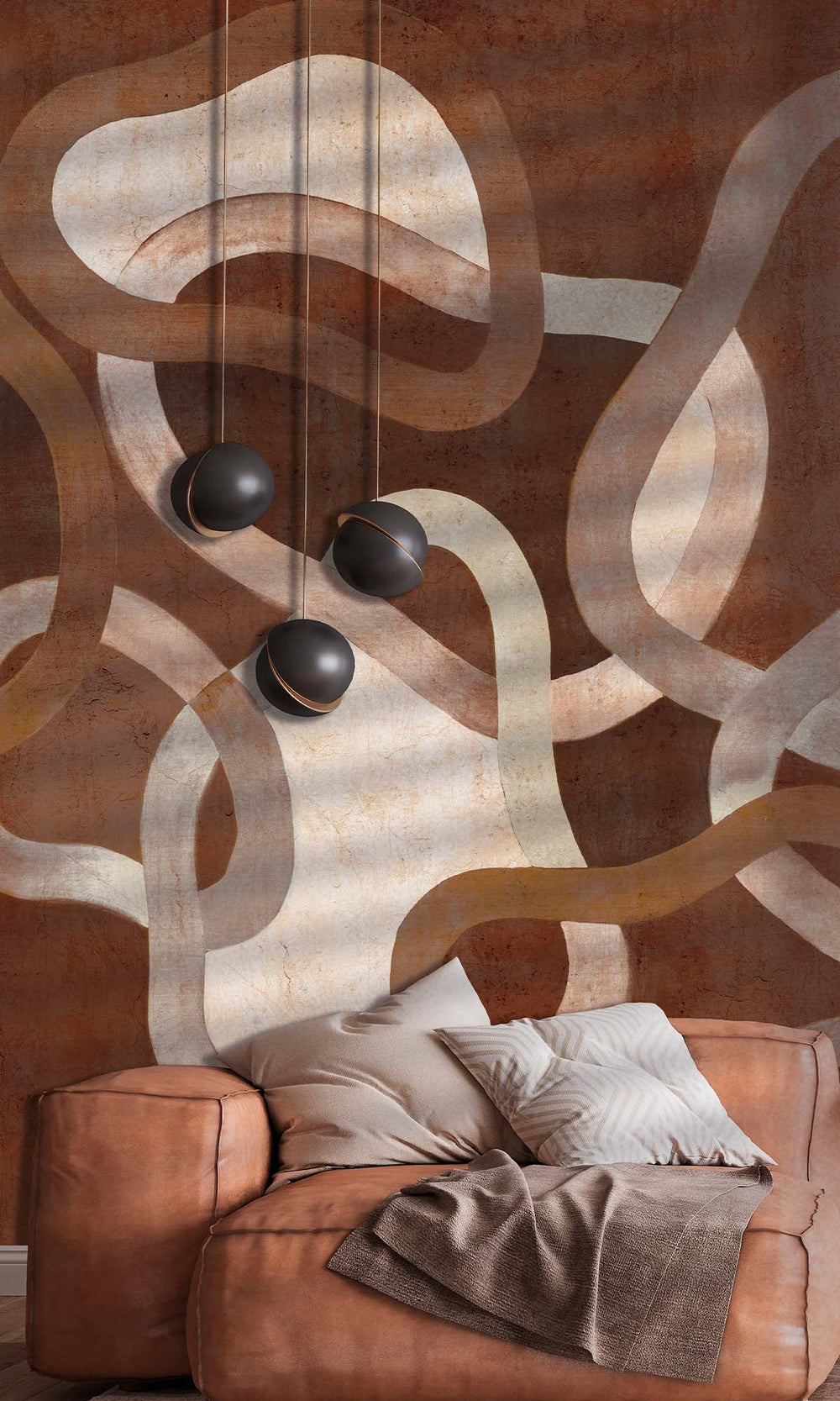 Earth  Geometric Abstract Residential Mural RM9105