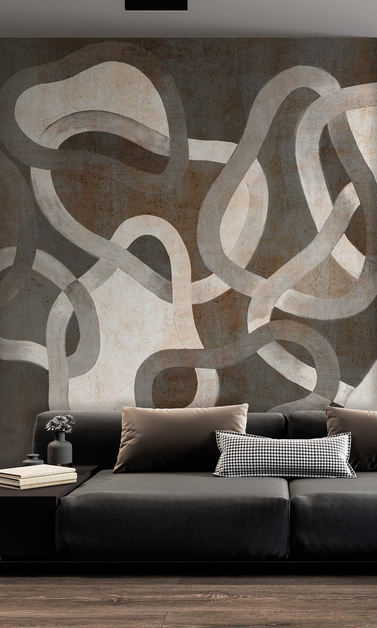Phantom Mist Geometric Abstract Residential Mural RM9106