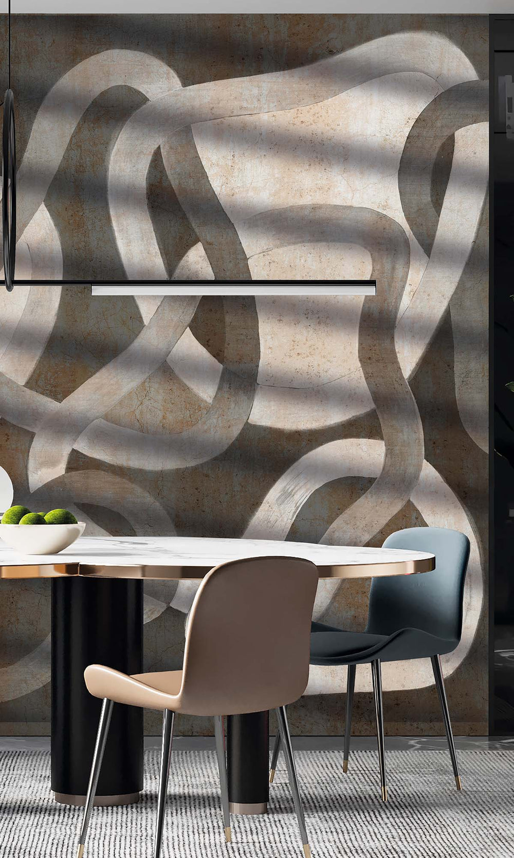 Phantom Mist Geometric Abstract Residential Mural RM9106