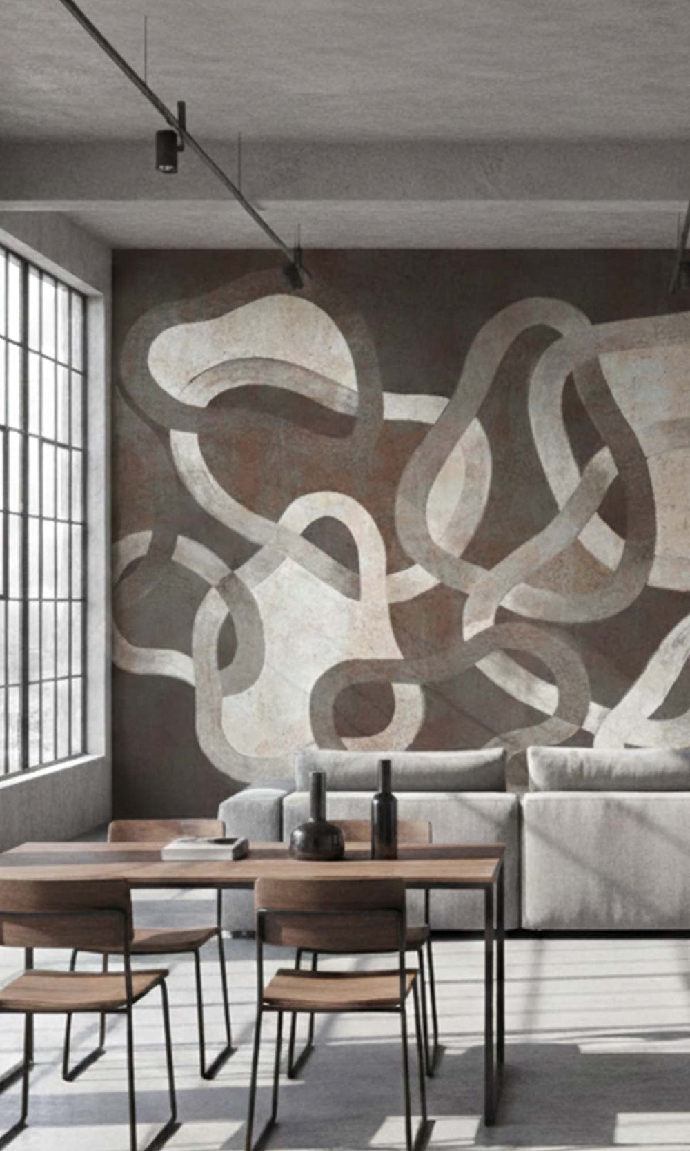 Phantom Mist Geometric Abstract Residential Mural RM9106