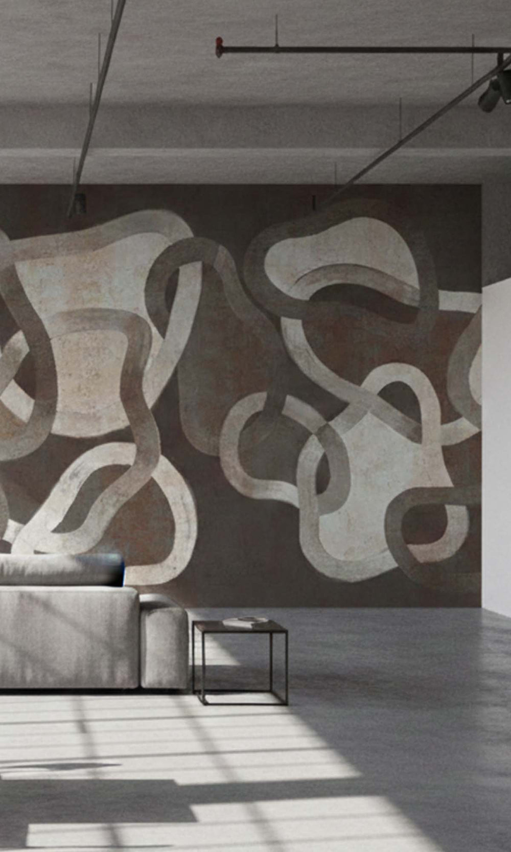 Phantom Mist Geometric Abstract Residential Mural RM9106