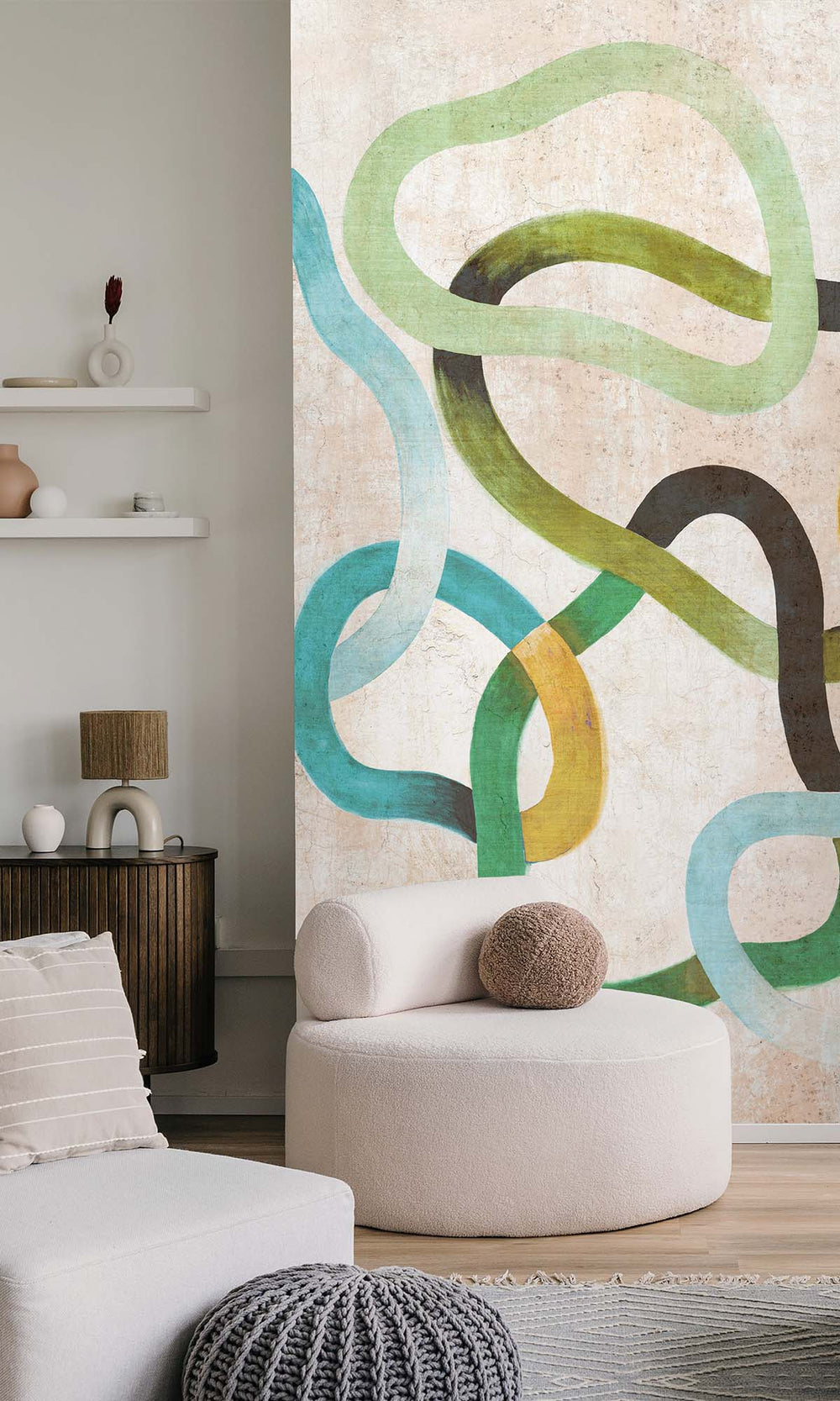 Atlantique Geometric Abstract Residential Mural RM9107