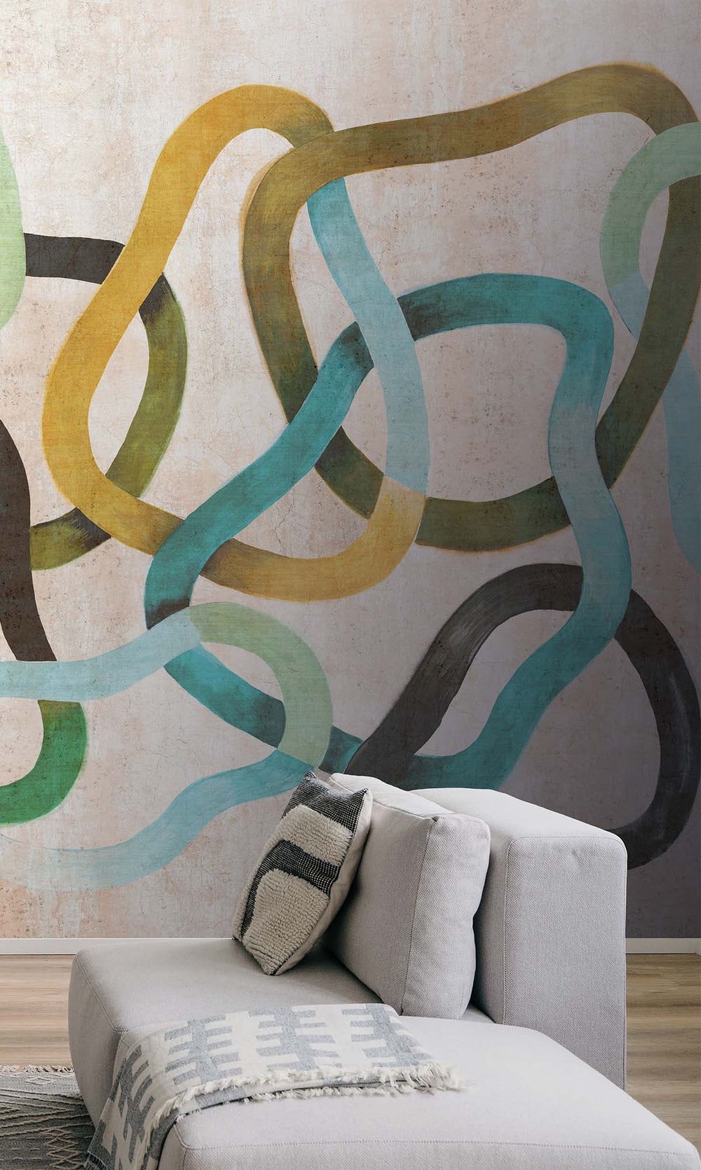 Atlantique Geometric Abstract Residential Mural RM9107
