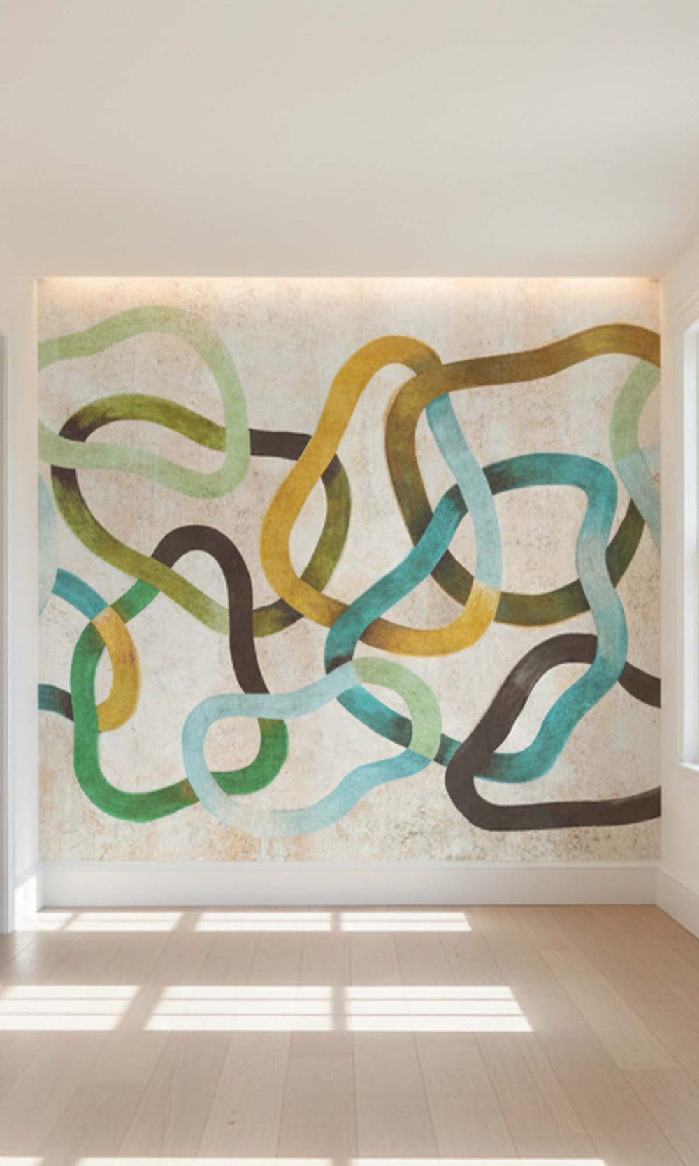 Atlantique Geometric Abstract Residential Mural RM9107