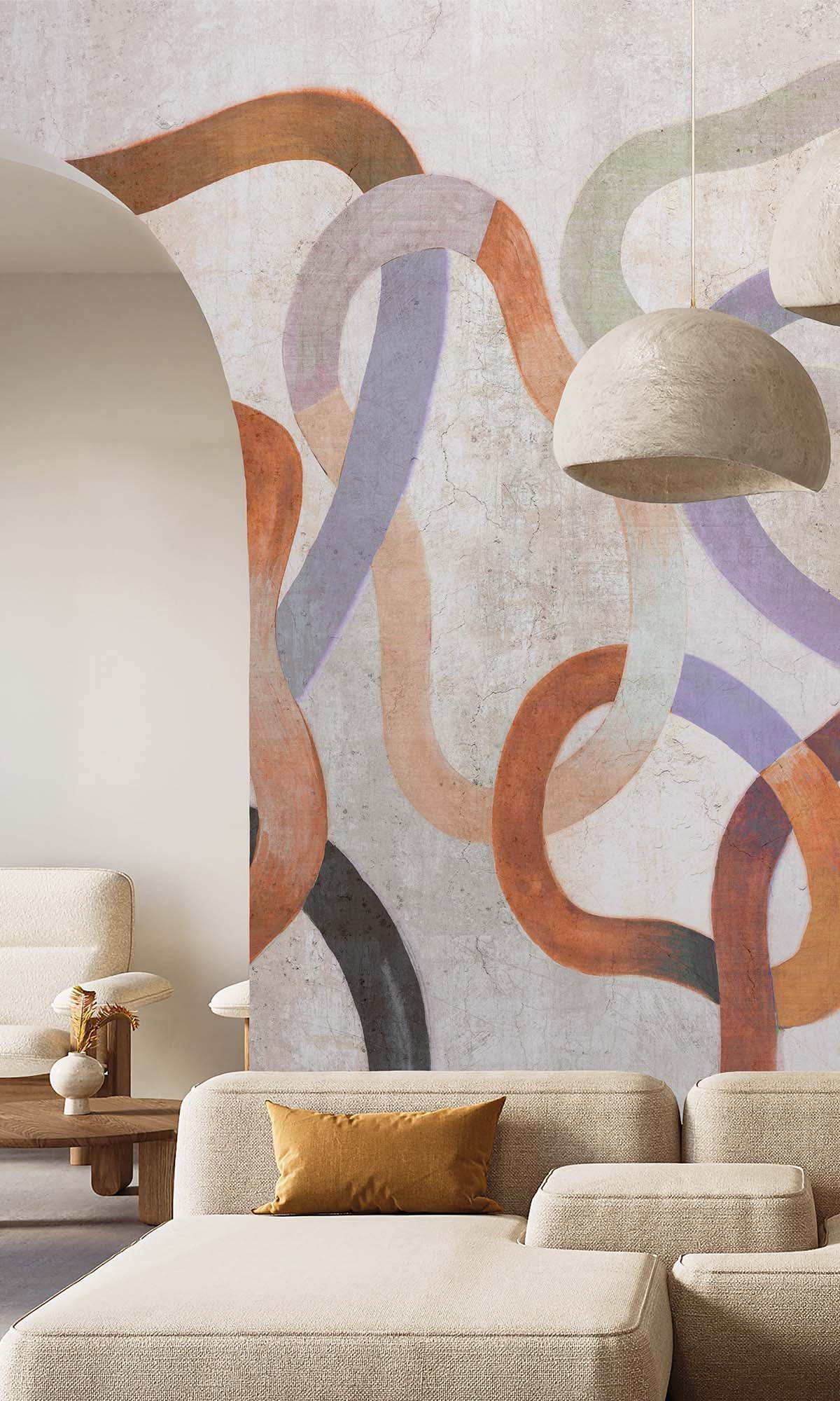 Terra  Geometric Abstract Residential Mural RM9108
