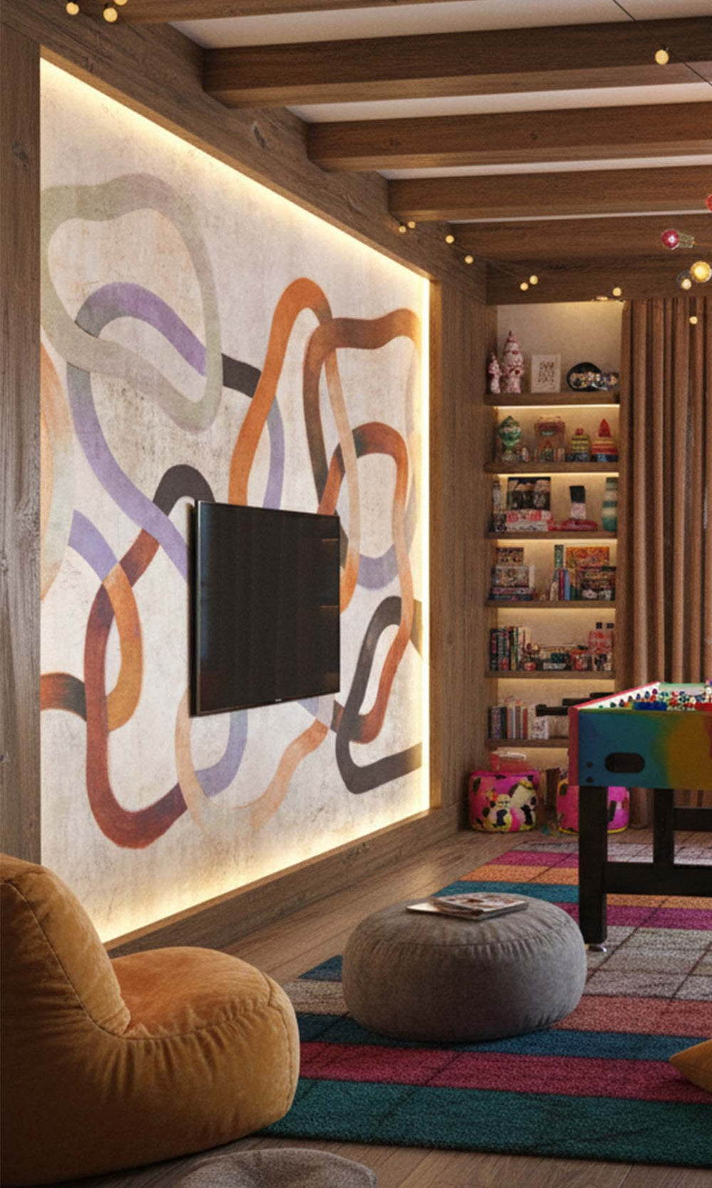 Terra  Geometric Abstract Residential Mural RM9108