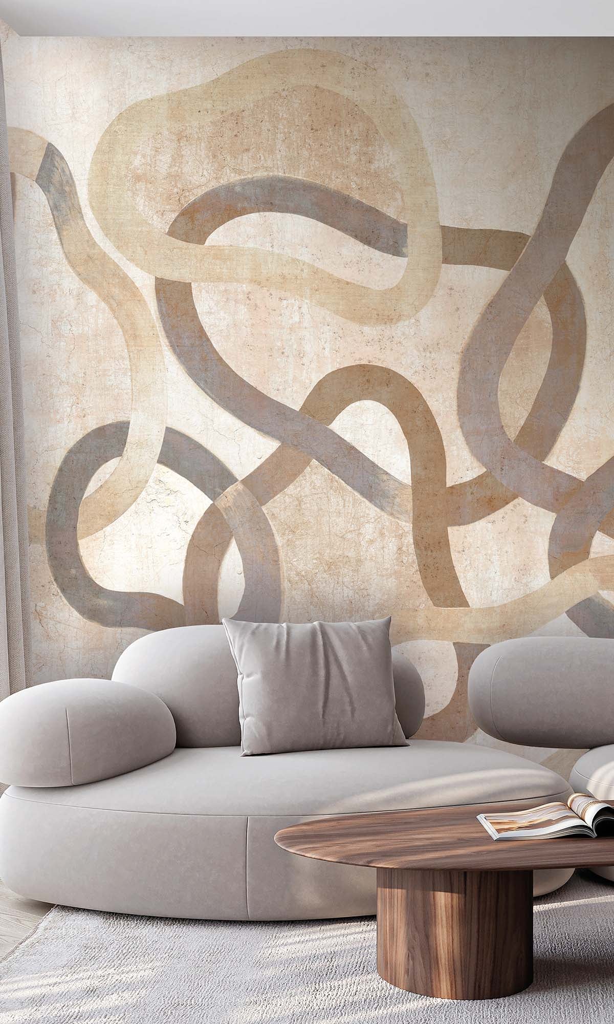 Sand  Geometric Abstract Residential Mural RM9109