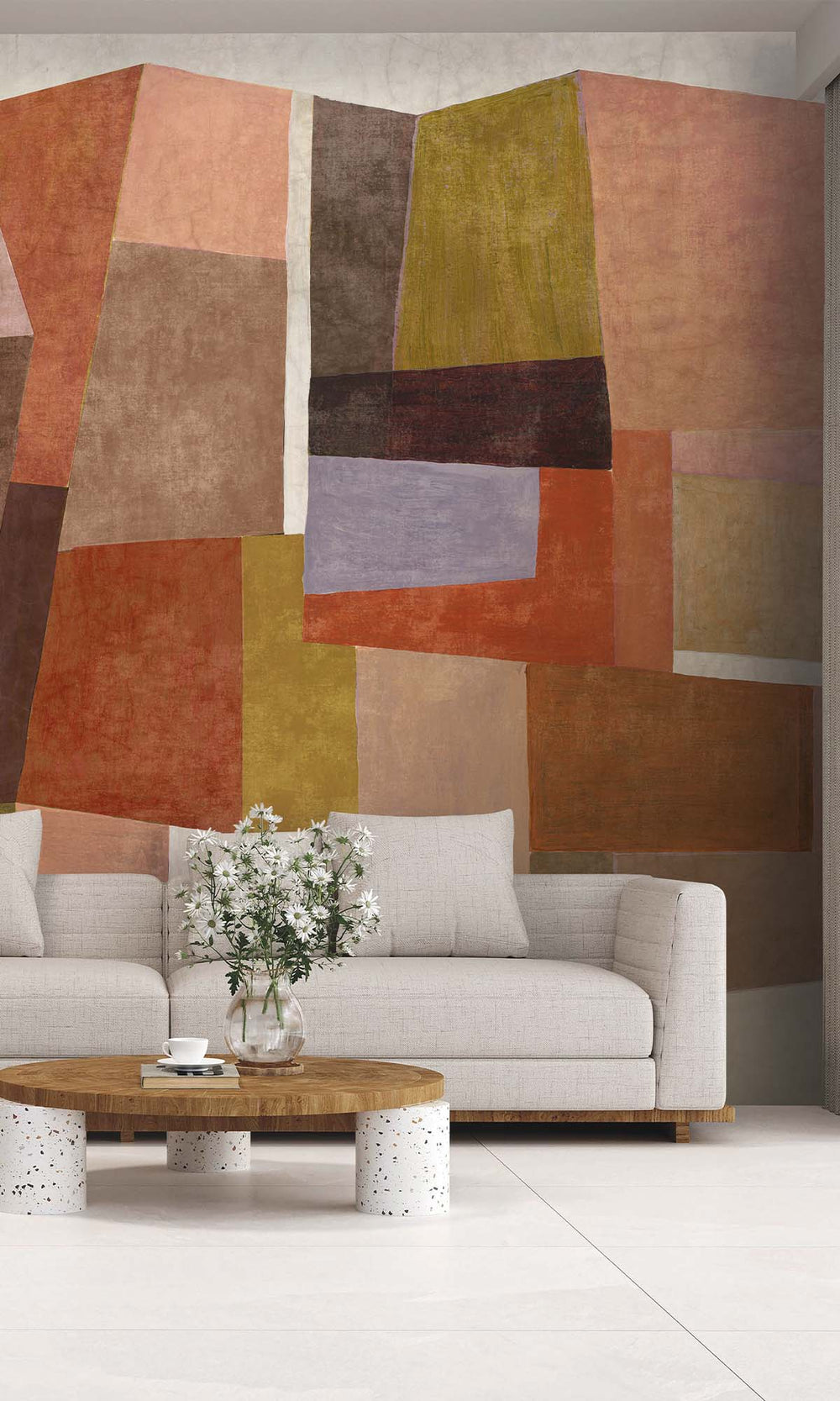 Multi Geometric Collage Residential Mural RM9110