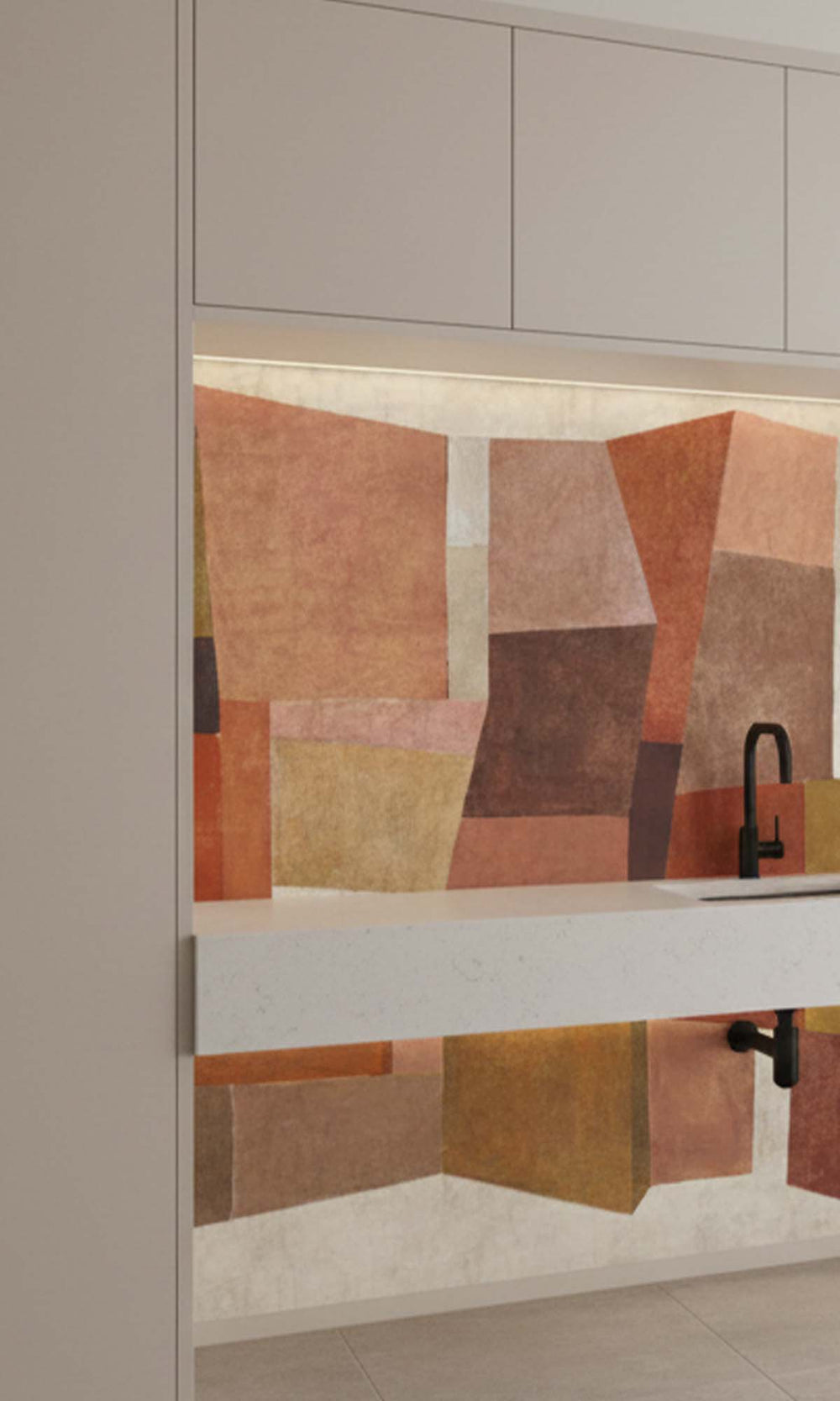 Multi Geometric Collage Residential Mural RM9110