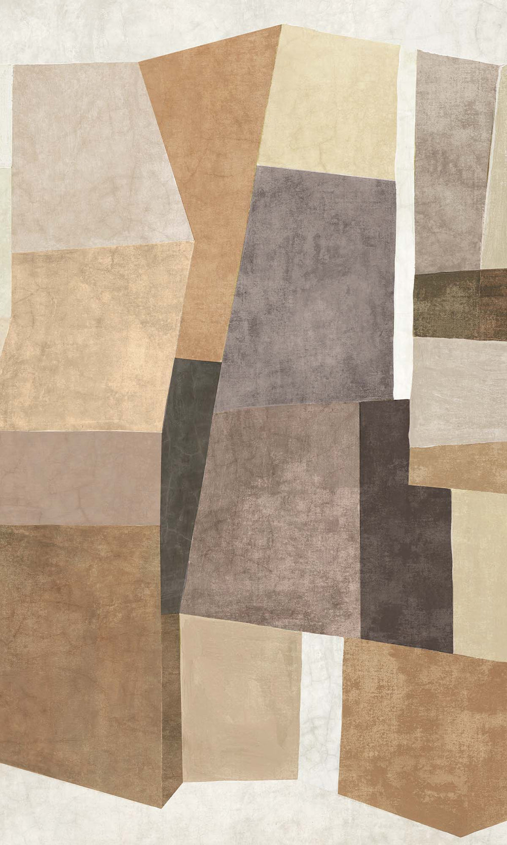 Soft Sand Geometric Collage Residential Mural RM9111
