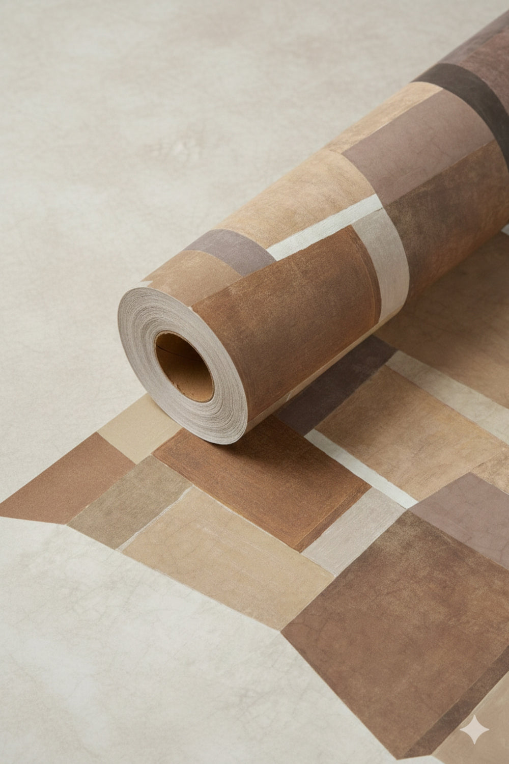 Soft Sand Geometric Collage Residential Mural RM9111