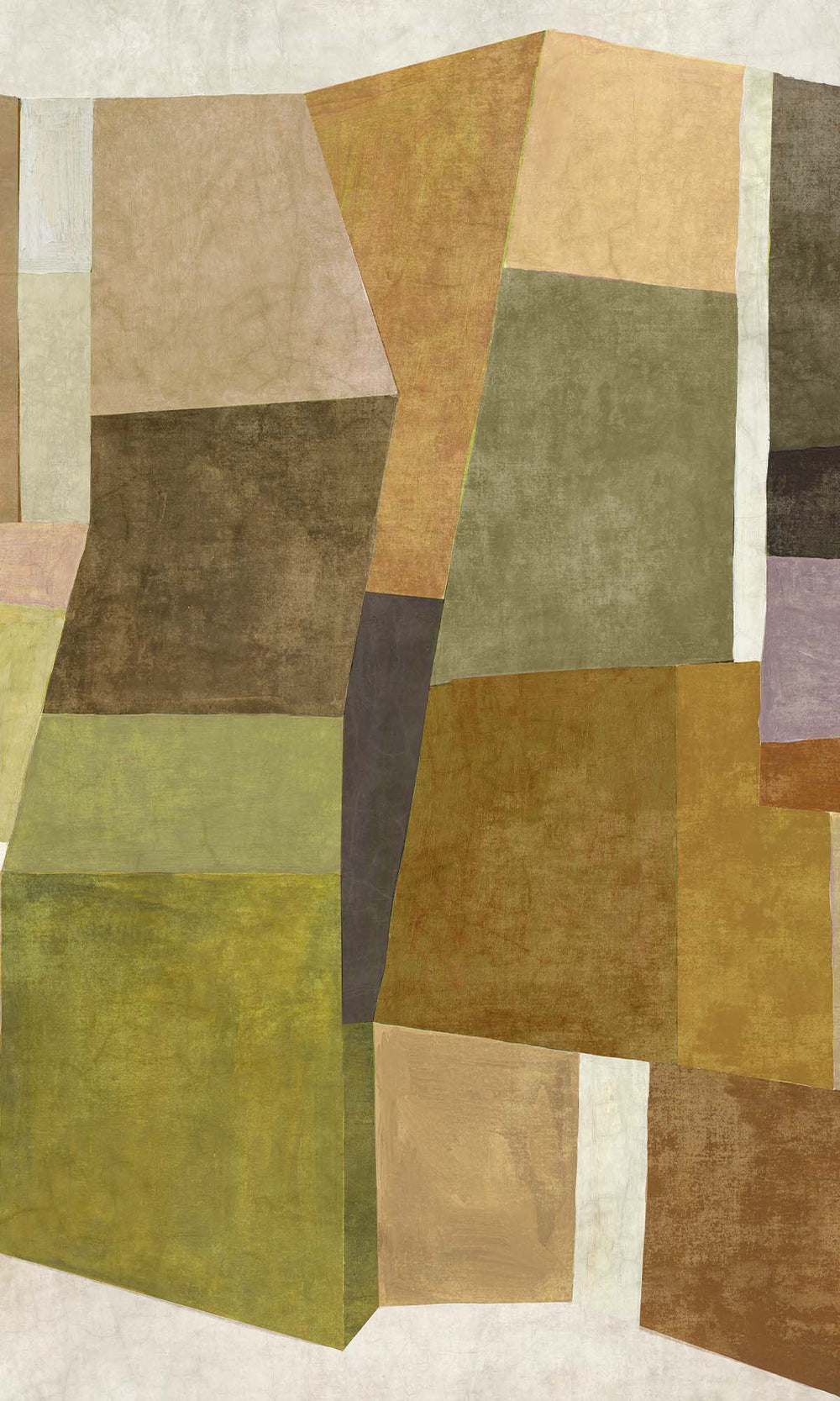 Lime Geometric Collage Residential Mural RM9112