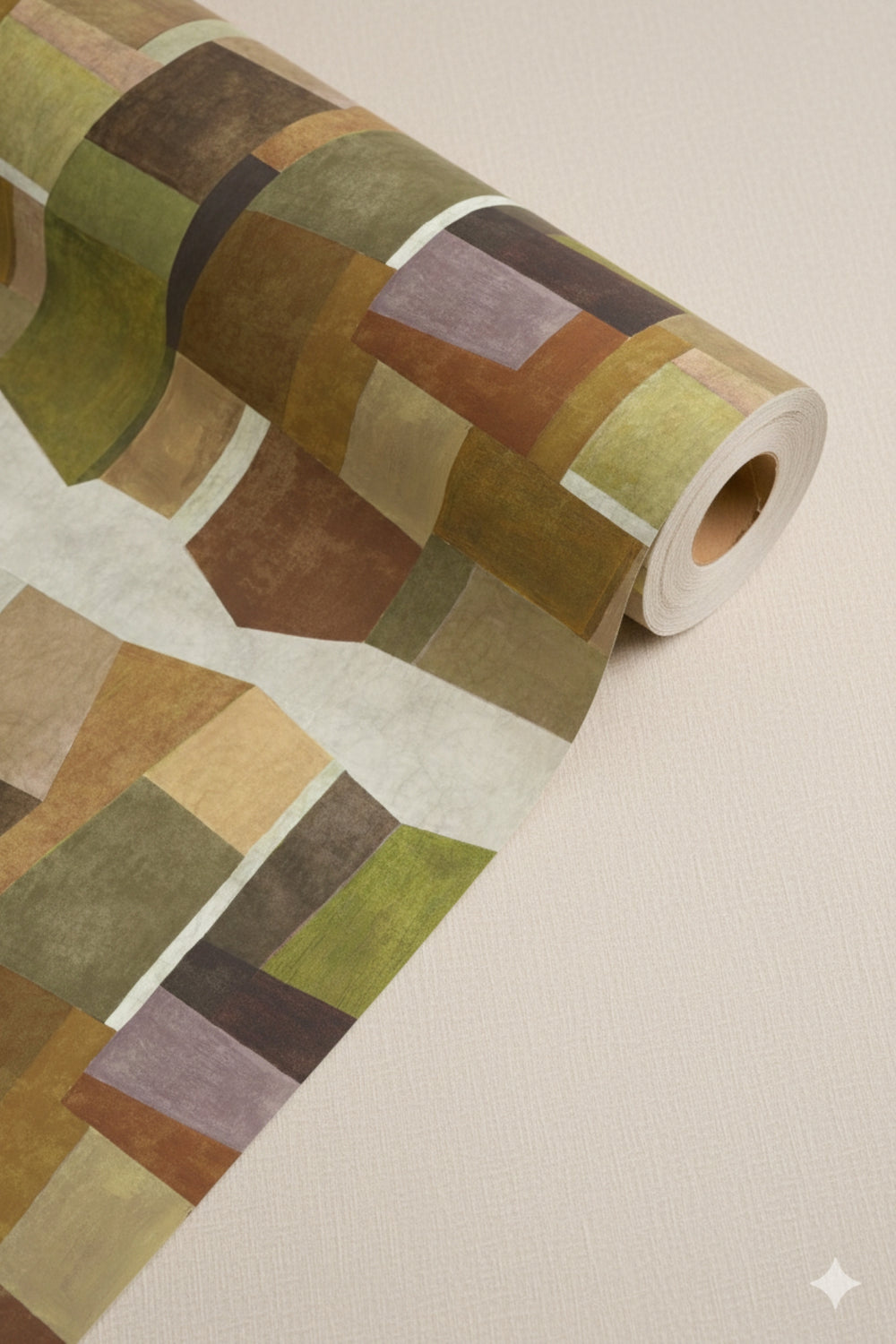 Lime Geometric Collage Residential Mural RM9112